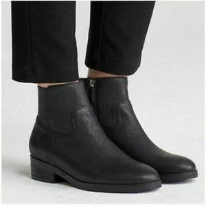 Eileen Fisher Joyce Leather Ankle Boots Black Size 6.5